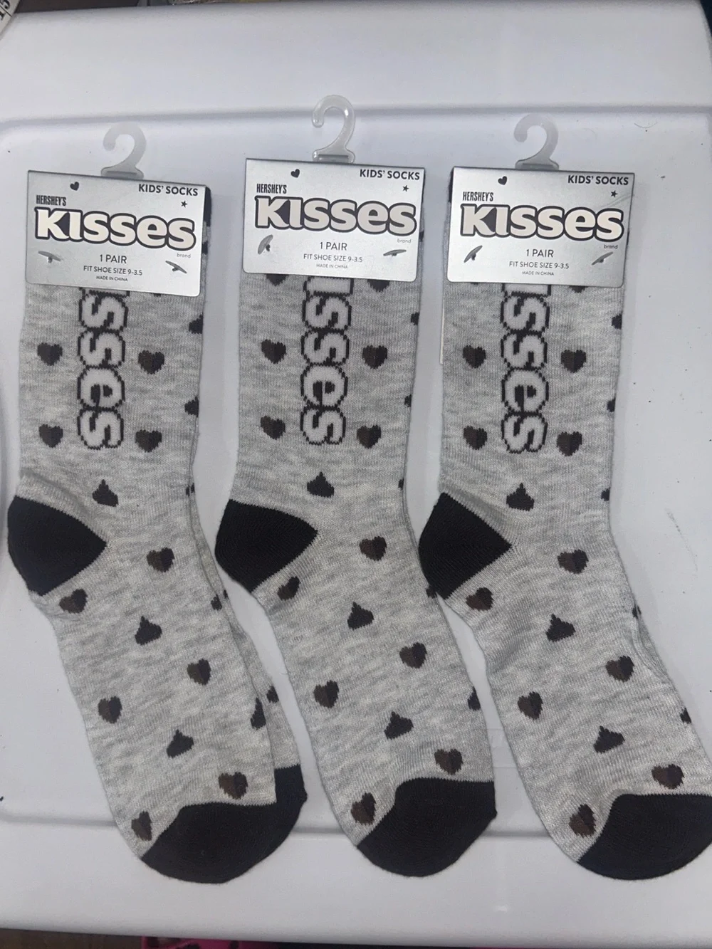 Hershey’s Kisses 🤎 Kids' Socks - 3 Pairs! NWT. Sz 9-3&1/2 kids